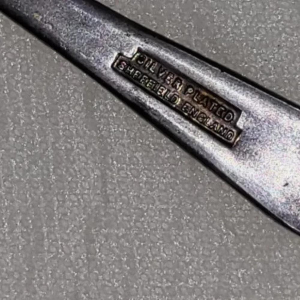 Vintage SILVER PLATED Embossed Serving Fork SHEFFIELD ENGLAND